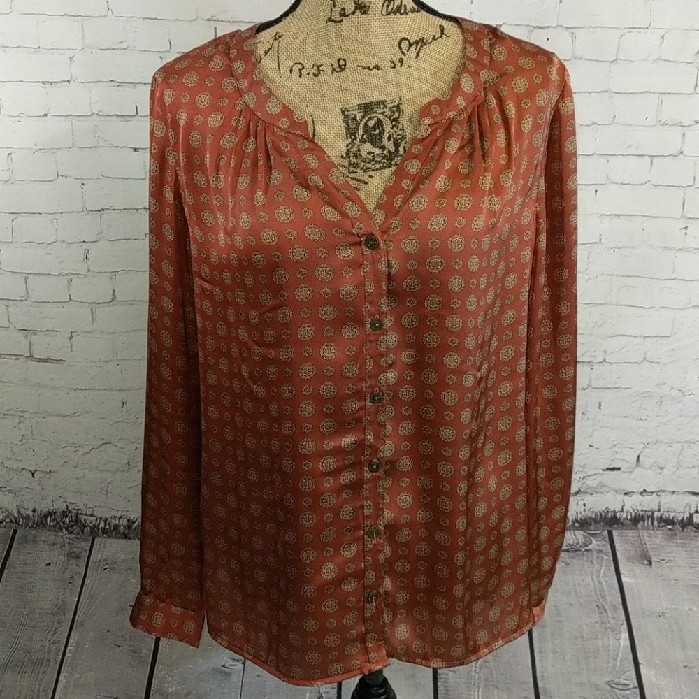 ROZ & ALI Dressy Button Down Blouse